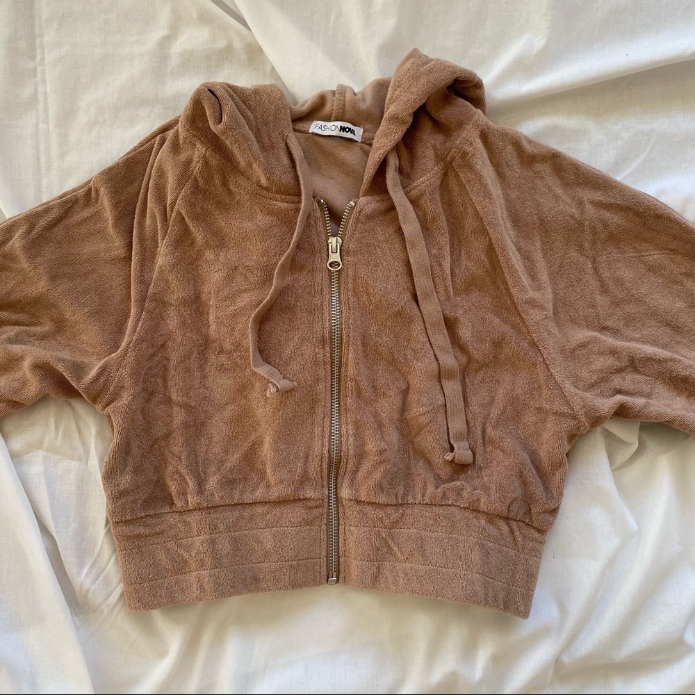 NWOT Terry Cloth Crop Jacket